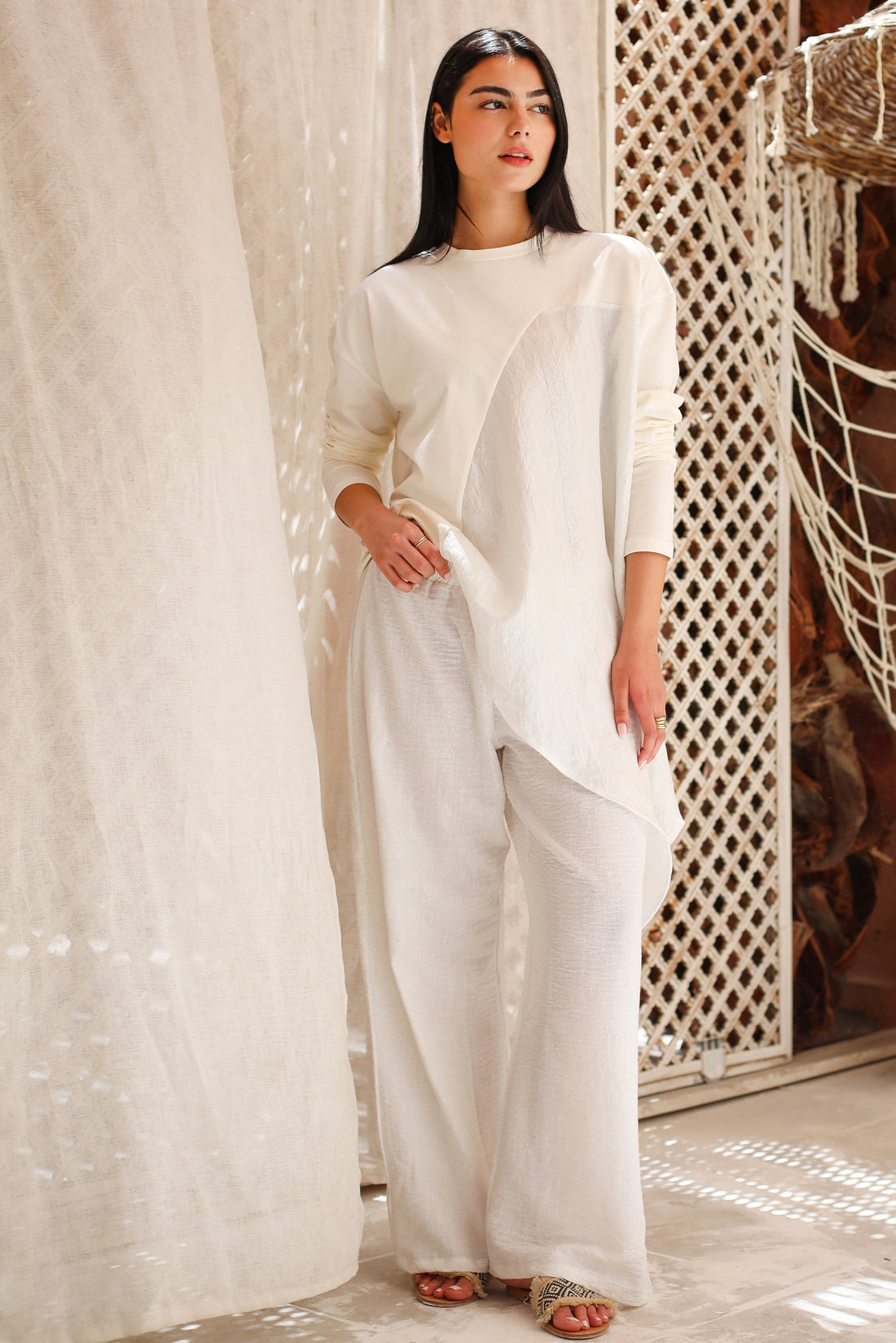 Glittered Linen Pants